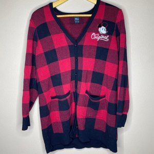 Women's Torrid Disney Mickey Mouse Plaid Cardigan Size 2